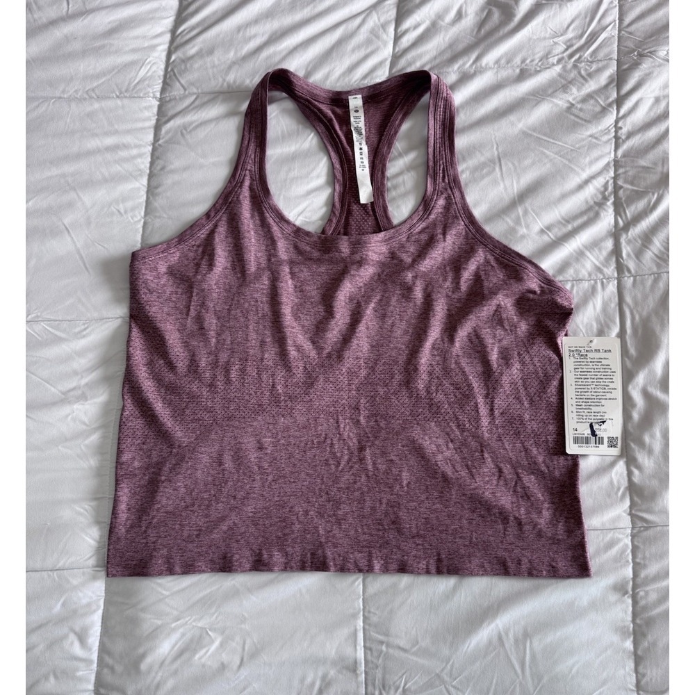 New Lululemon Swiftly Tech Racerback Tank 2.0 Race Size 14 LW1CN3S Pink NWT